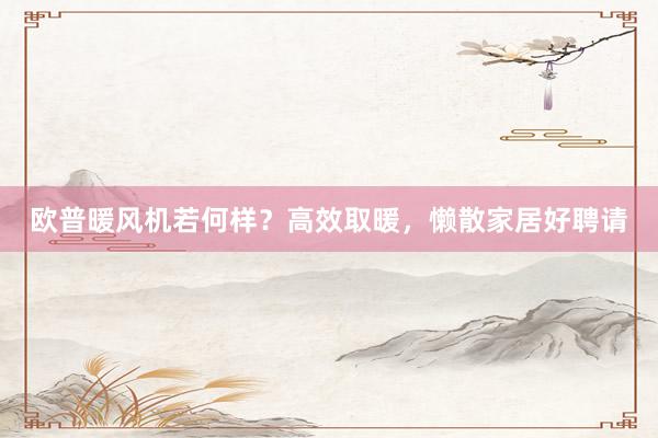 欧普暖风机若何样？高效取暖，懒散家居好聘请