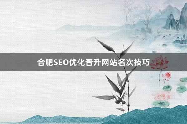 合肥SEO优化晋升网站名次技巧